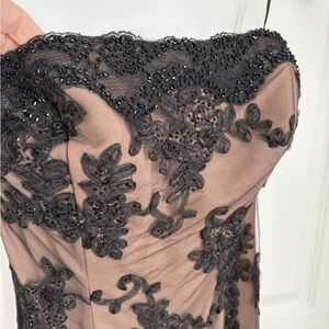 Strapless Black Lace Dress